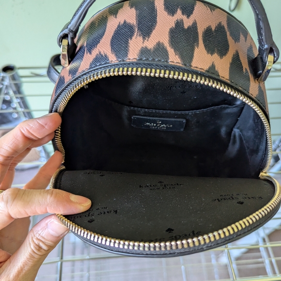 kate spade Leopard Print Mini Backpack - Brown/Black - Picture 3 of 5